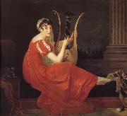 Portrait of lady with play harp unknow artist